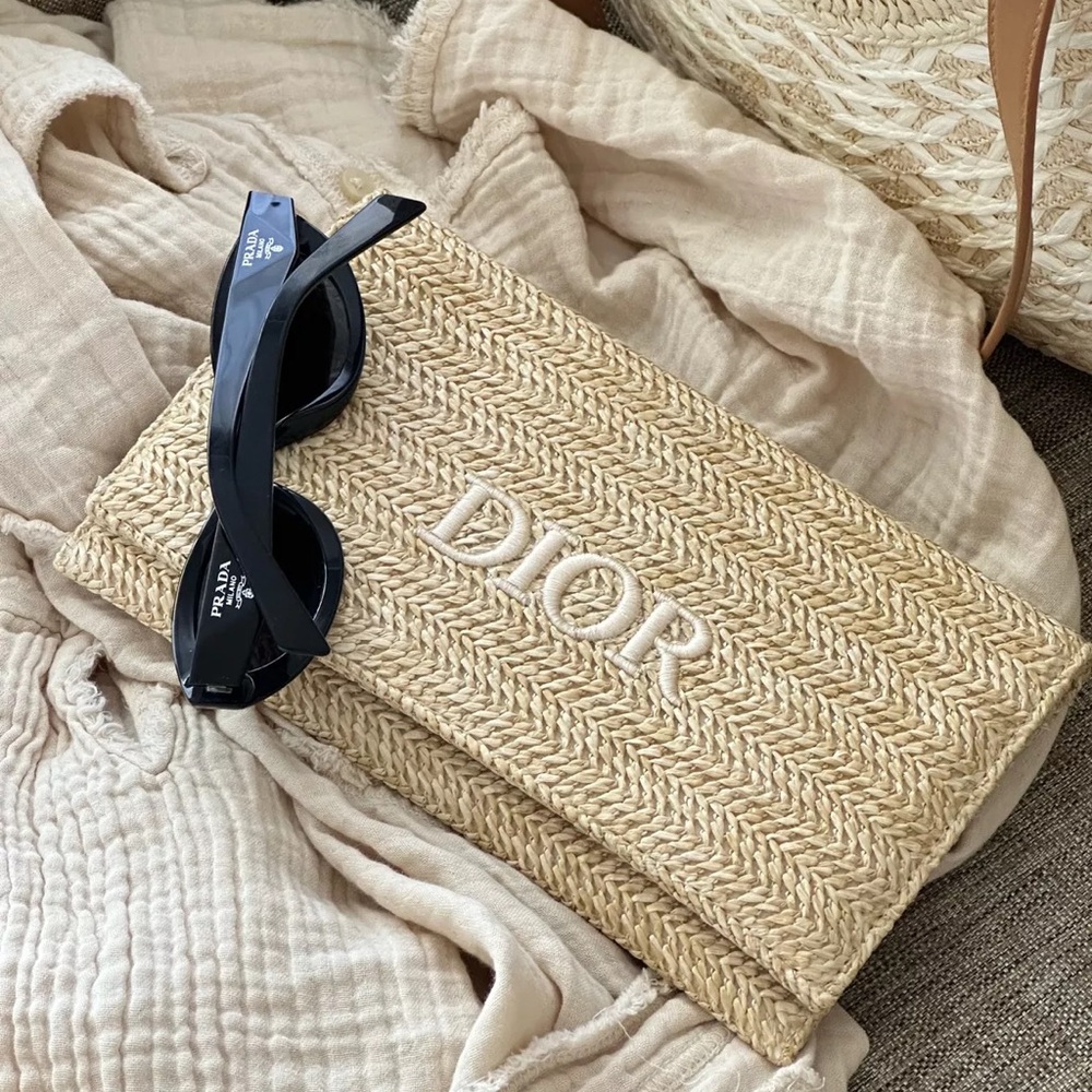 Dior Raffia Pearl Strap Clutch – Limited Edition, Sold Out Everywhere